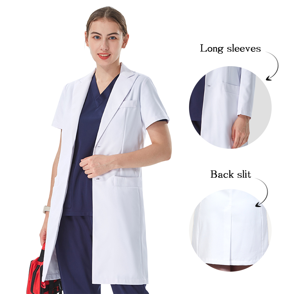 Jaleco Branco Feminino com Gol - Medical Lab Work avaliação e preço